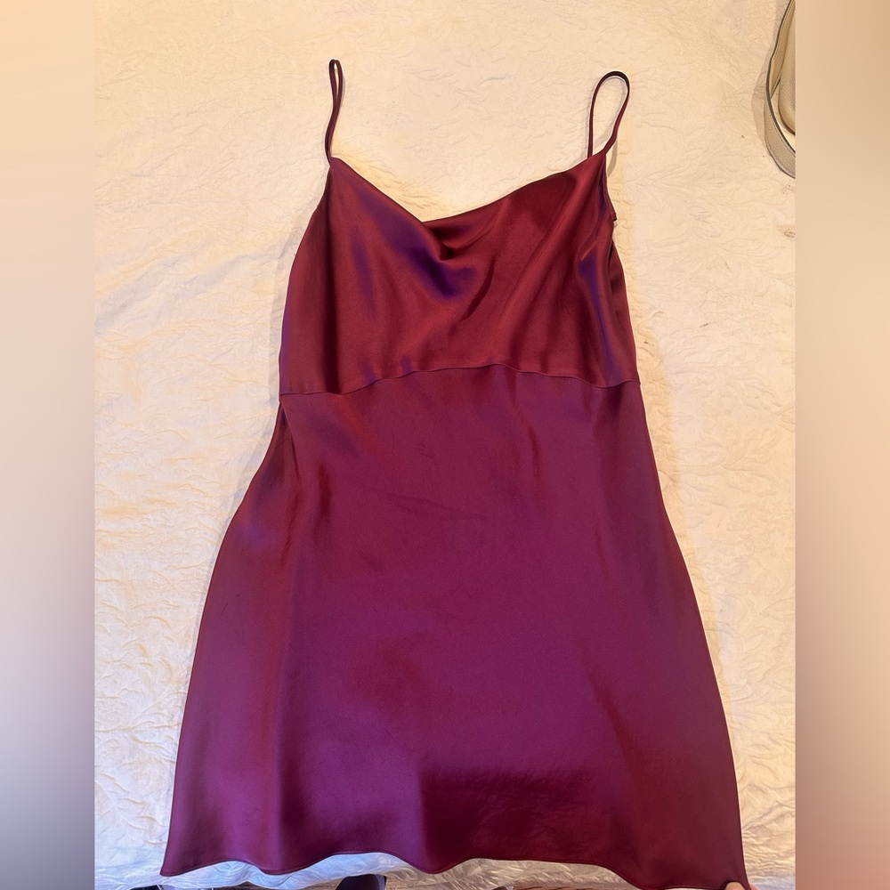 Diane Von Furstenberg Deep Purple Satin Mini Dress